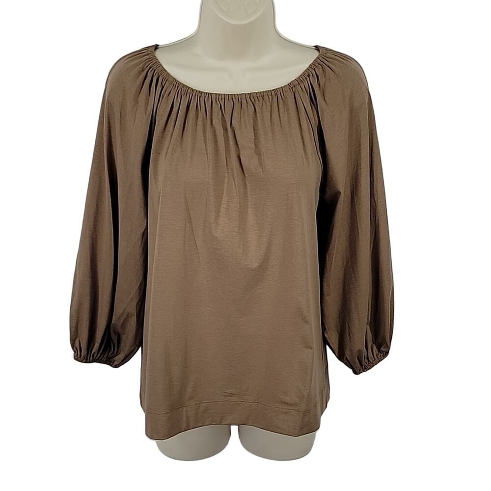 Prologue Women's Peasant Top, Brown, Sz XS, NWT